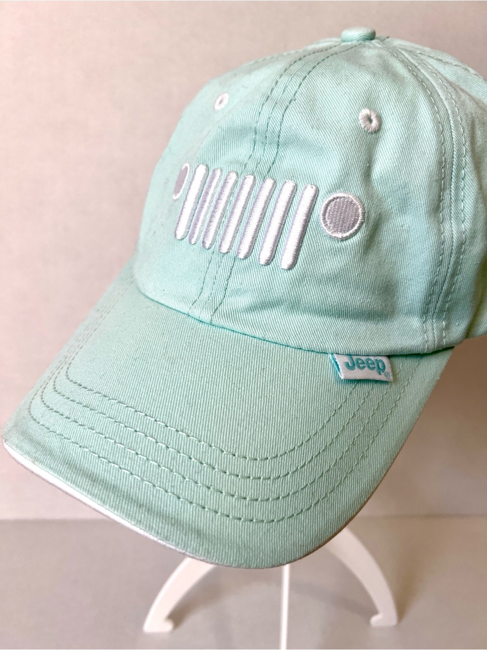 Jeep Mint Colored Baseball Hat with White Embroidery